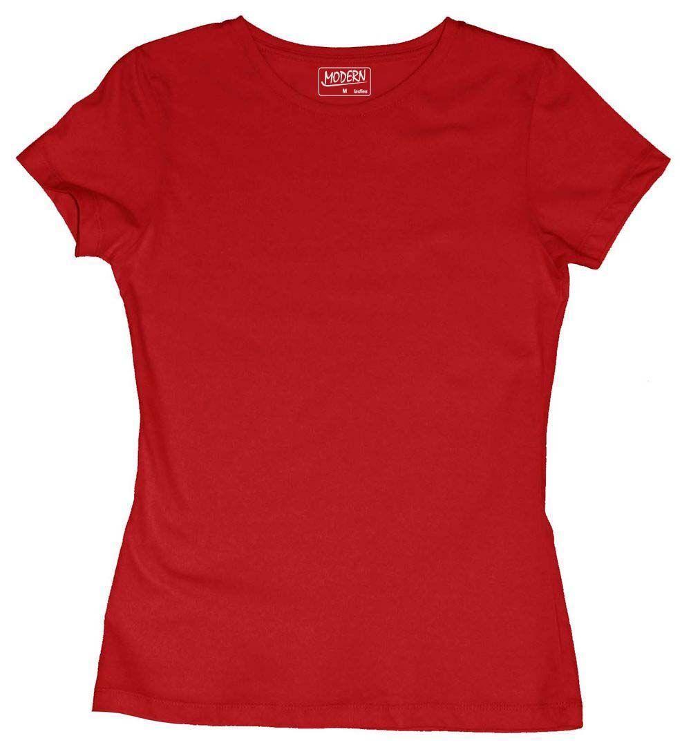 красная женская футболка